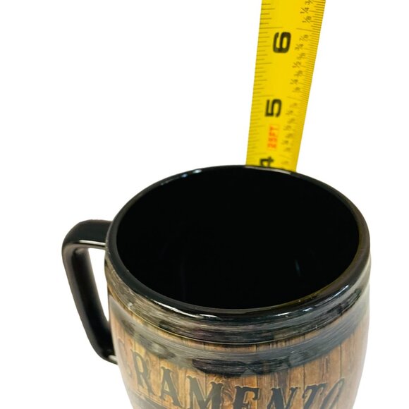 Sacramento State Capital Barrel Mug 14 Oz Wood Print Ceramic - Picture 5 of 7